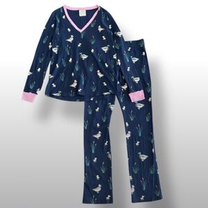 Beaufort Bonnet Women's Ladies Coastal Living Lounge Set Pajamas Navy Ducks XL